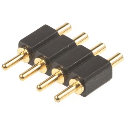 1 pcs - Preci-Dip Straight Through Hole Spring Loaded Connector, 4 Contact(s), 2.54mm Pitch, 1 Row(s), Shrouded