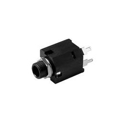 10 pcs : MJ-63052A - Phone Connectors audio jack, 6.35 mm, vertical, 2 conductor, through hole, 1 switch, w/ nut