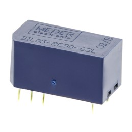 25 pcs - Meder PCB Mount Reed Relay, 5V dc Coil, DPDT, 175V dc Max, 0.25 A Max, 150Ω