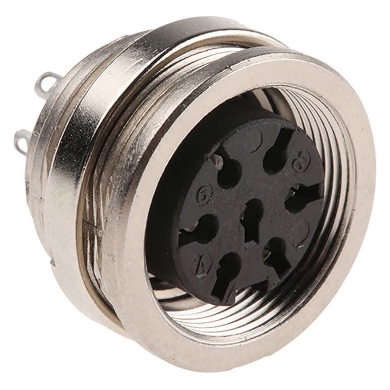 1 pcs - Amphenol Industrial, Signalmate C091 7 Pole M16 Din Socket, 5.0A, 300 V IP40, Screw On, Panel Mount