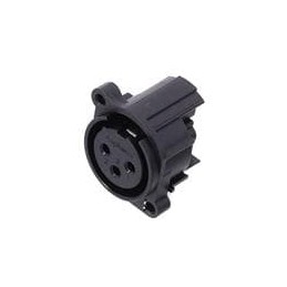 10 pcs : AC3FAHL2-AU-PRE - XLR Connectors 3 Pole XLR Female Chassis Mount A Type Gold Contacts Black Finish Horizontal PCB