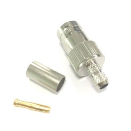 1 pcs - RS PRO, jack Cable Mount BNC Connector, 50Ω, Crimp Termination, Straight Body