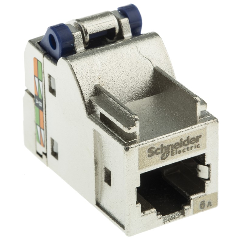 1 pcs - Schneider Electric Actassi Series Female RJ45 Connector, Cable Mount, Cat6a, F/FTP, F/UTP, S/FTP, SF/UTP, U/FTP Shield