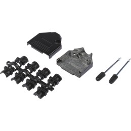 1 pcs - MH Connectors MHDTZK-BK Series Zinc D Sub Backshell, 15 Way, Strain Relief