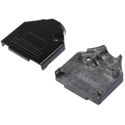 1 pcs - MH Connectors MHDTZK-BK Series Zinc D Sub Backshell, 15 Way, Strain Relief