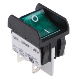 1 pcs - APEM Illuminated DPST, On-None-Off Rocker Switch Panel Mount