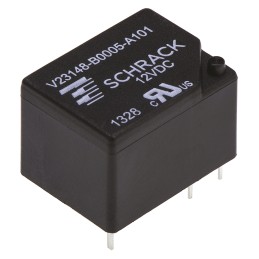 1 pcs - TE Connectivity PCB Mount Latching Power Relay, 12V dc Coil, 7A Switching Current, SPDT