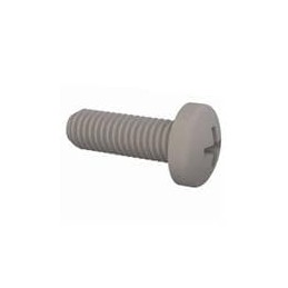 10 pcs : 50M050080P015 - Screws & Fasteners Pan Phillips Screw, M5 X .8 Thread, 15mm Lg, Natural, Nylon