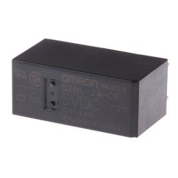 1 pcs - Omron PCB Mount Power Relay, 5V dc Coil, 8A Switching Current, DPDT