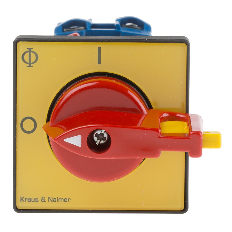 1 pcs - Kraus & Naimer 3P Pole Panel Mount Isolator Switch - 20A Maximum Current, 5.5kW Power Rating, IP65