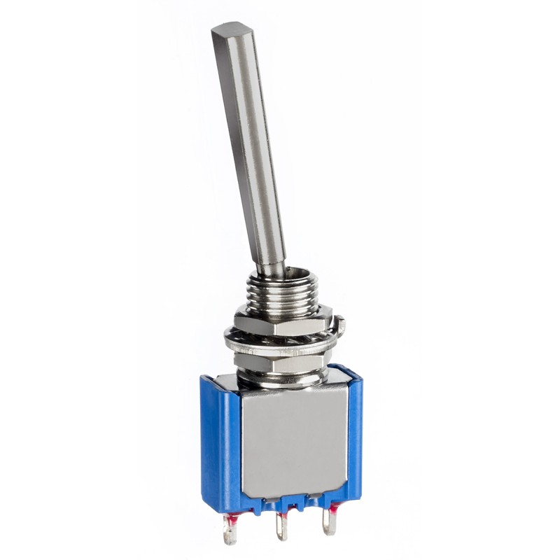 1 pcs - APEM Toggle Switch, Panel Mount, (On)-Off-(On), SPDT, Solder Lug Terminal, 30 V dc, 125V ac