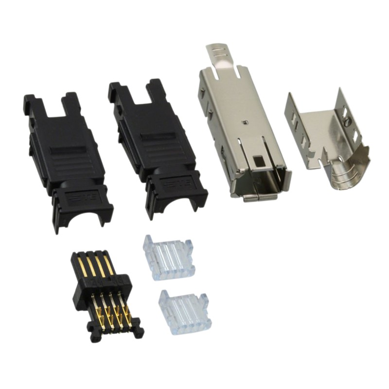 1 pcs - TE Connectivity, Type I Cable Mount Mini I/O Connector Female, 8 Way, Shielded