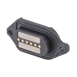 1 pcs - Rosenberger, MultiMag 6, Straight Panel Mount Female Magnetic Connector, Solder Termination