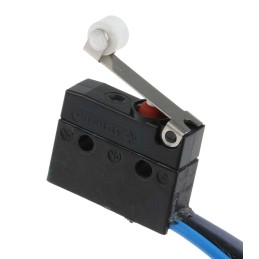 1 pcs - ZF Short Roller Lever Micro Switch, Pre-wired Terminal, 6 A @ 250 V ac, SPDT, IP6K7
