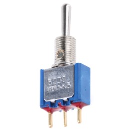 1 pcs - APEM Toggle Switch, PCB Mount, On-Off-(On), SPST, PC Terminal Terminal, 20V ac/dc