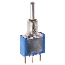 1 pcs - APEM Toggle Switch, PCB Mount, On-Off-(On), SPST, PC Terminal Terminal, 20V ac/dc