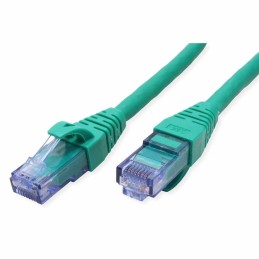 1 pcs - Roline Cat6a Male RJ45 to Male RJ45 Ethernet Cable, U/UTP, Green LSZH Sheath, 300mm, Low Smoke Zero Halogen (LSZH)