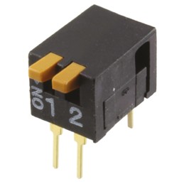 1 pcs - Omron 2 Way Through Hole DIP Switch DPST, Piano Actuator