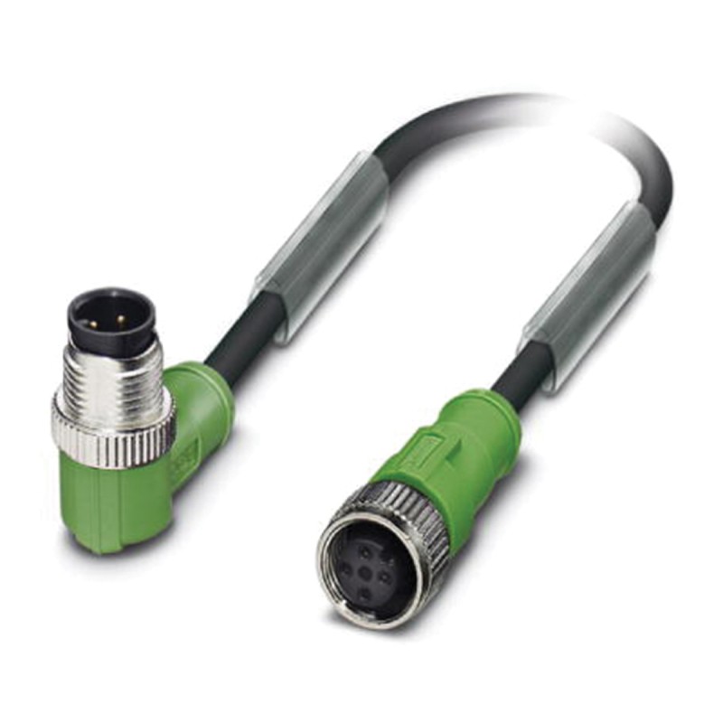 1 pcs - Phoenix Contact Male 4 way M12 to Female 4 way M12 Sensor Actuator Cable, 3m