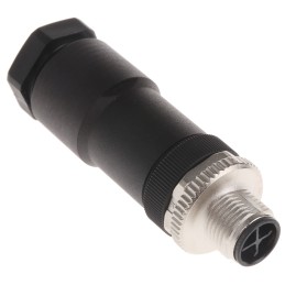 1 pcs - Binder Circular Connector, 4 Contacts, Cable Mount, M12 Connector, Plug, Male, IP67, 814 Series