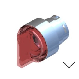 1 pcs - RS PRO 2 Position Selector Switch Head, 22.5mm Cutout, Red Handle