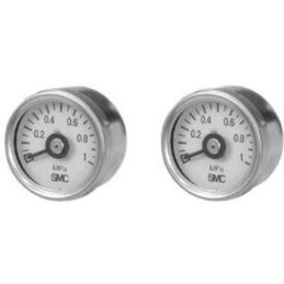 1 pcs - SMC R 1/8 Analogue Pressure Gauge 2bar Back Entry, G33-2-01, 0bar min.
