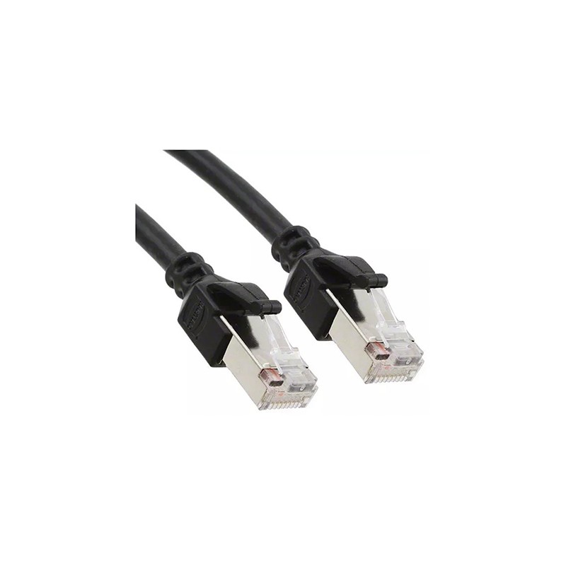 1 pcs - HARTING Cat5e Male RJ45 to Male RJ45 Ethernet Cable, SF/UTP, Black PUR Sheath, 1m