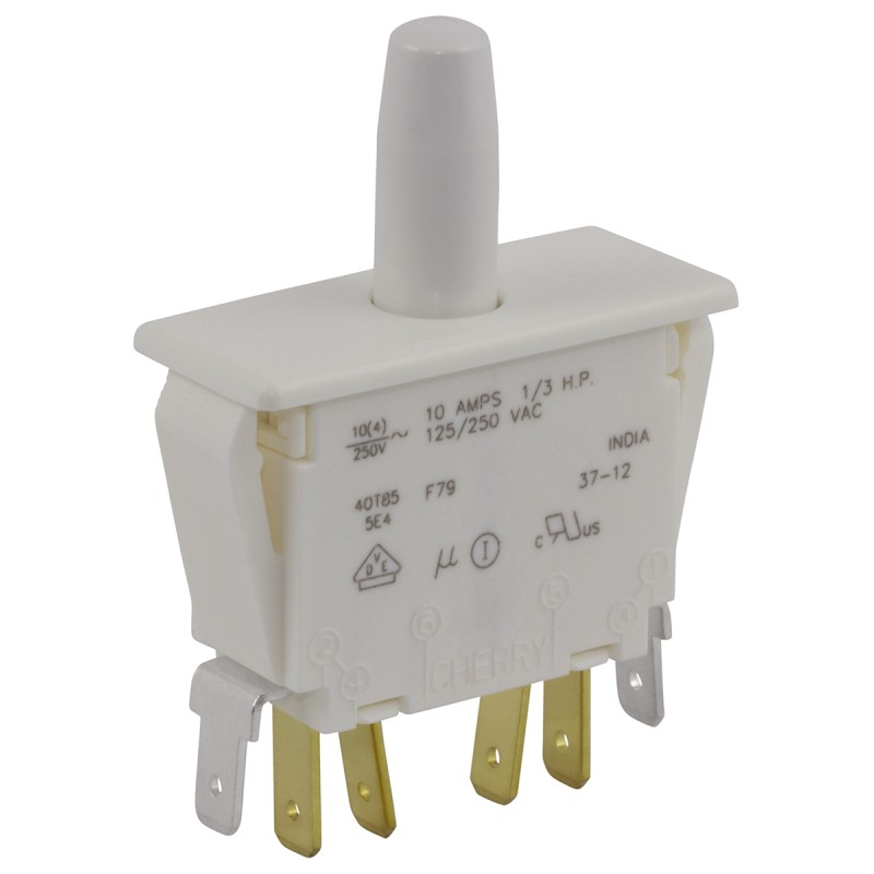 1 pcs - ZF Door Micro Switch, Button, DPDT 10 A @ 250 V ac, -40 - +85°C