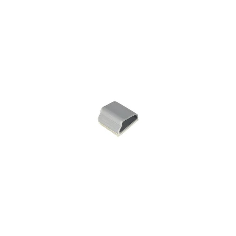 10 pcs : KKD-4-RT - Cable Mounting & Accessories Clip,D Style,Adh Mnt,Grey,1/4 in Hold, Clip,D Style,Adh Mount,Grey