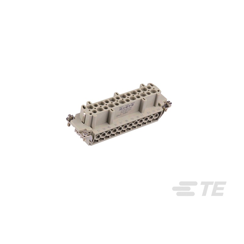1 pcs - TE Connectivity Heavy Duty Power Connector Insert, 16A, Female, HDC HE Series, 24 Contacts