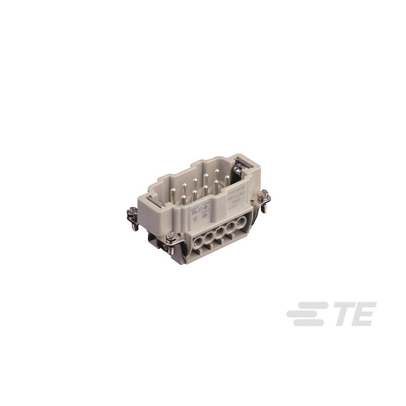 1 pcs - TE Connectivity Heavy Duty Power Connector Insert, 16A, HDC HE Series, 10 Contacts