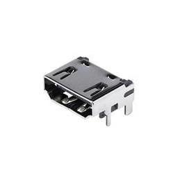 10 pcs : HD05-19-TH-TR - HDMI, Displayport & DVI Connectors HDMI 2.0, Receptacle Connector, 19 Positions, Horizontal, Through Ho