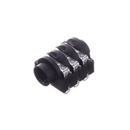 10 pcs : ACJS-IHS - Phone Connectors 1/4'Plstc hous-Bezel W/threaded Mtl nut.