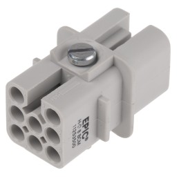 1 pcs - Epic Contact Heavy Duty Power Connector Insert, 10A, Female, H-D Series, 8 Contacts