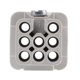 1 pcs - Epic Contact Heavy Duty Power Connector Insert, 10A, Female, H-D Series, 8 Contacts