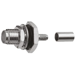 1 pcs - Telegartner, jack Panel Mount SMA Connector, 50Ω, Crimp Termination, Straight Body