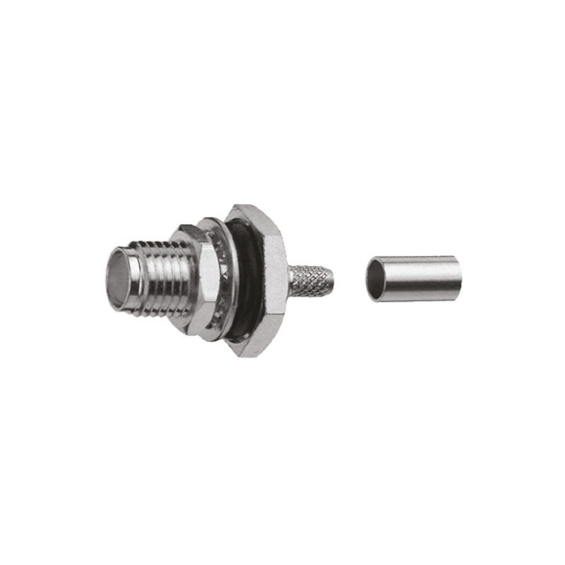 1 pcs - Telegartner, jack Panel Mount SMA Connector, 50Ω, Crimp Termination, Straight Body