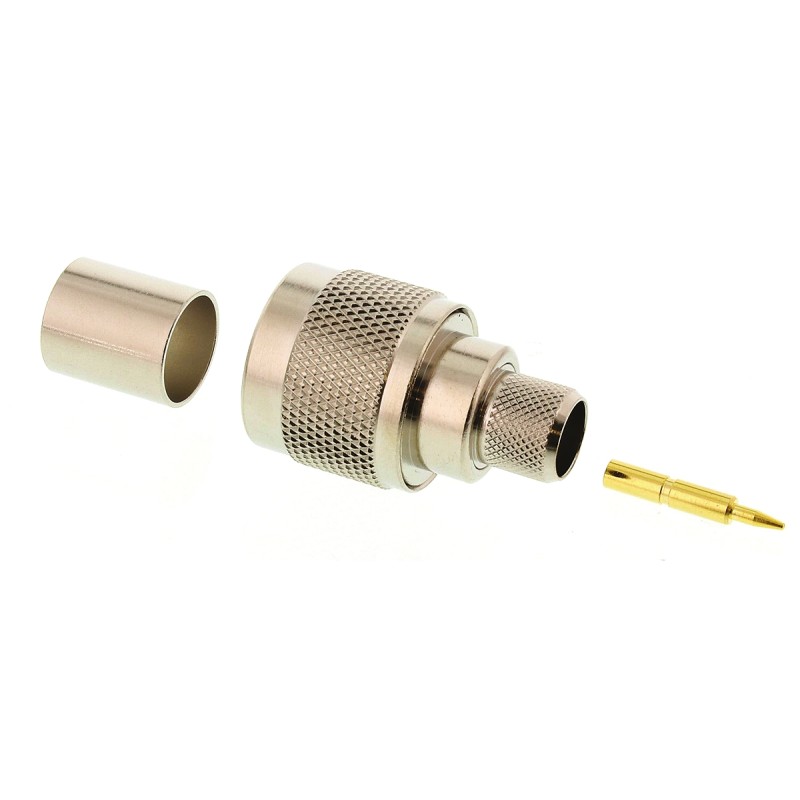 1 pcs - TE Connectivity, Plug Cable Mount N Connector, 50Ω, Crimp Termination, Straight Body