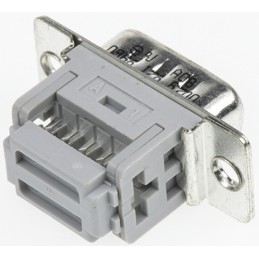 1 pcs - HARTING 9 Way Right Angle Cable Mount D-sub Connector Plug, 2.77mm Pitch