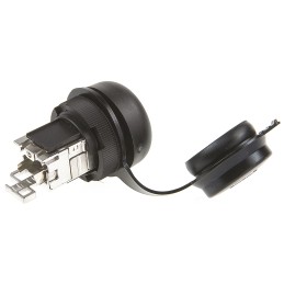 1 pcs - Weidmuller FrontCom Micro Series Female RJ45 Connector, Cable Mount, Cat6a, 360° Shield