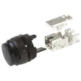 1 pcs - Weidmuller FrontCom Micro Series Female RJ45 Connector, Cable Mount, Cat6a, 360° Shield