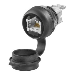 1 pcs - Weidmuller FrontCom Micro Series Female RJ45 Connector, Cable Mount, Cat6a, 360° Shield