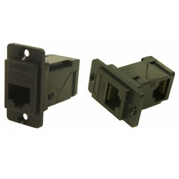 1 pcs - RS PRO Single-Port RJ45 Female Feedthrough Ethernet Connector, Cat5e, Unshielded