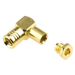 1 pcs - TE Connectivity Right Angle Cable Mount SMB Connector, 50Ω Impedance, Solder Termination