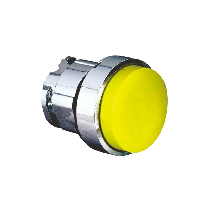 1 pcs - Schneider Electric Harmony XB4 Series Yellow Spring Return Push Button Head, 22mm Cutout, IP66, IP67, IP69K
