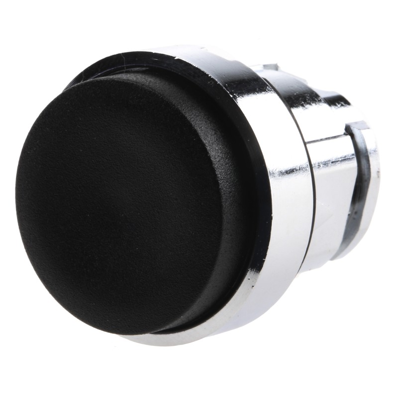 1 pcs - Schneider Electric Harmony XB4 Series Black Spring Return Push Button Head, 22mm Cutout, IP66, IP67, IP69K