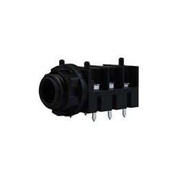 10 pcs : IO-TJ6HF - Phone Connectors 1/4' Jack, Switched, Full Threaded Nose, Horizontal PCB, 6 Pin, Tiny Jack Series