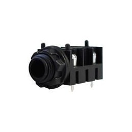 10 pcs : IO-TJ4HF - Phone Connectors 1/4' Jack, Switched, Full Threaded Nose, Horizontal PCB, 4 Pin, Tiny Jack Series