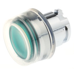 1 pcs - Schneider Electric Harmony XB4 Series Green Illuminated Spring Return Push Button Head, 22mm Cutout, IP66, IP67