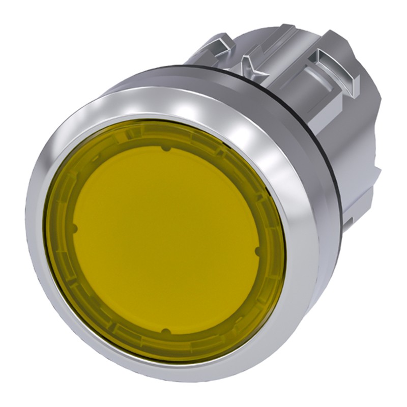 1 pcs - Siemens SIRIUS ACT Series Yellow Momentary Push Button Head, 22mm Cutout, IP66, IP67, IP69K